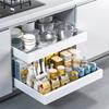 Письмо (Набор из 2) Хранение под раковиной, Выдвижной лоток, Кухонный выдвижной ящик для хранения с направляющими, Расширяемая корзина для хранения, Не требует сверления, Регулируемая ширина