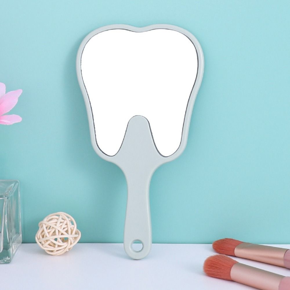 High-definition Handheld Sector Mirror Mini Portable Makeup Mirror Tooth-shaped Mirror Gift Mirror
