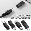 USB To For PS2 Adapter USB-A & Type-C Male To For PS2 Female Converter For Keyboard And Mouse Laptop Desktop Computer K4K4