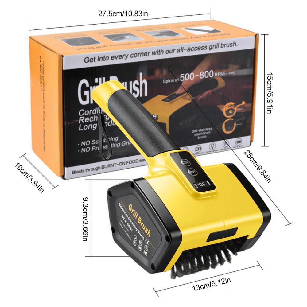 Automatic Grill Cleaner 3000mAh Rechargeable Rechargeable Electric Grill Cleaner For Barbecue Grates Oven Kitchen Camping