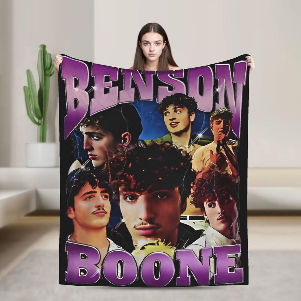 Benson Boone Tour Blankets Flannel Novelty Warm Throw Blanket for Bed Sofa Textile Decor