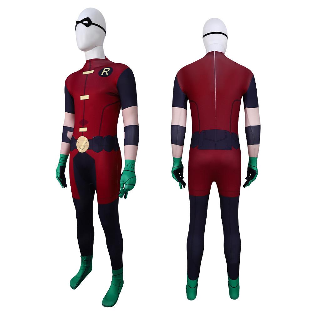 Комбинезон Робина Супергероя с повязкой на глаз и плащом для Хэллоуина, косплей-вечеринки и
