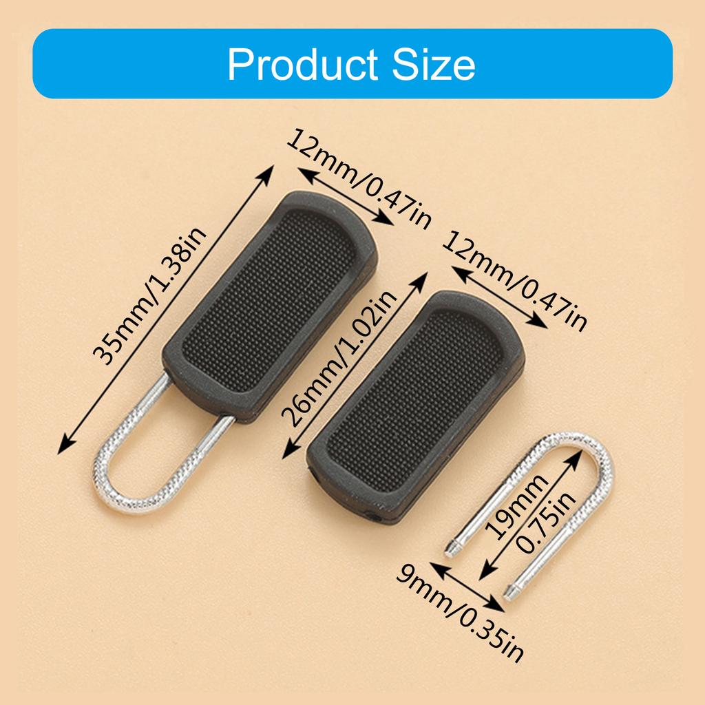10Pcs Removable Zippers Pull Replacement Detachable Zippers Pulls for Purse Clothes Jeans Suitcase Luggage Backpacks