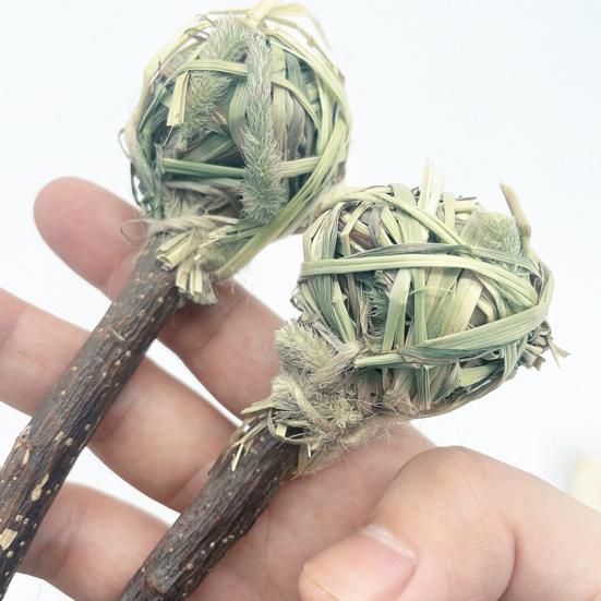 Игрушка-грызунок для хомяка Высокая прочность Натуральный материал Уход за зубами Экологичный Многоцелевой Устойчивый к укусам Травяной Кролик Хомяк Игрушки-грызунки для домашних животных Зубы питомца