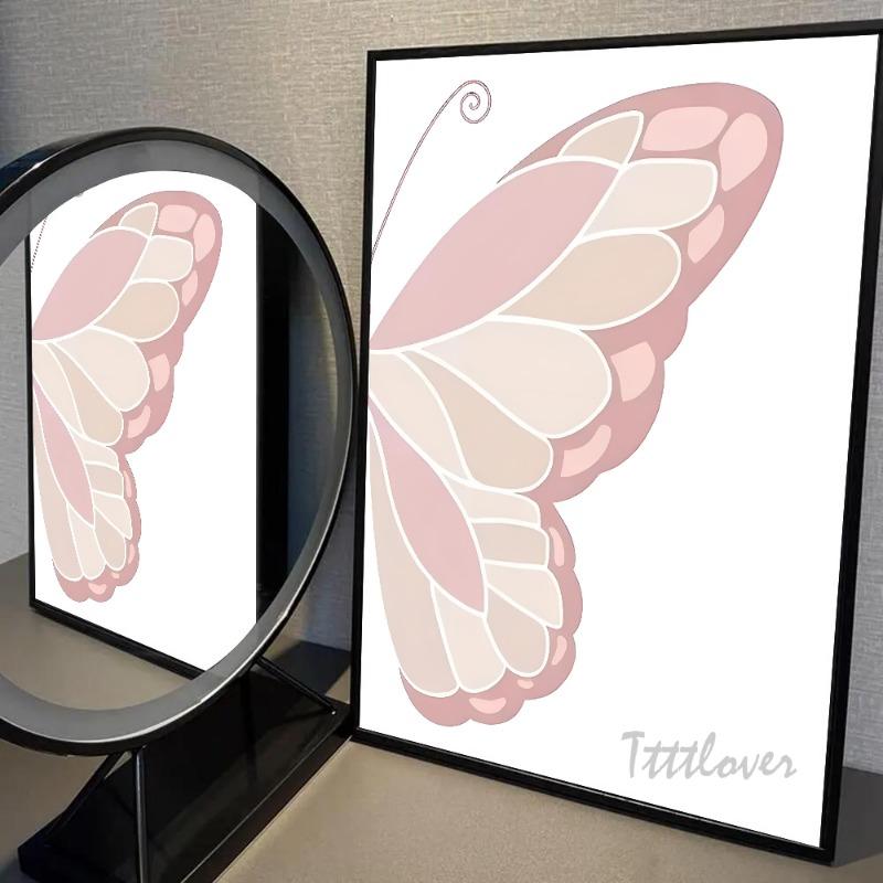 1 шт. Розовая бабочка, солнце, радуга, маргаритка, постер, бумага, печать, для дома, спальни, входа, бара, кафе, художественная живопись, украшение