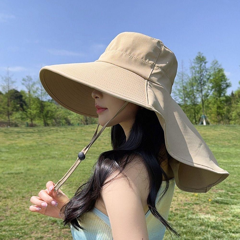 50+ UPF Sun Protection Hat Korean Style Women Bucket Hats Trendy Wide Brim Sun Hat  Safari Cap