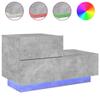VidaXL Table de Chevet avec Lumières LED, Armoire de Nuit avec Rangement, Table de Nuit Chambre, Moderne, Gris Béton Bois 836780