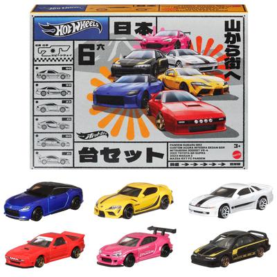 Hot Wheels Улицы Японии Мульти-упаковка 6 транспортных средств Игрушечная мини-машина от 3 лет и старше Мульти HRX54