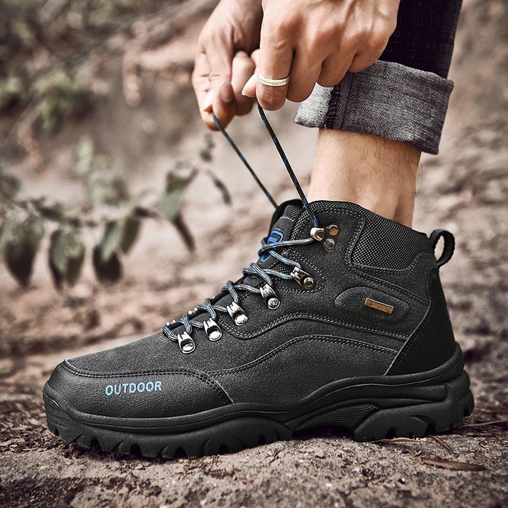 Модная зимняя мужская уличная спортивная обувь на шнуровке, сохраняющая тепло, альпинистские ботинки
