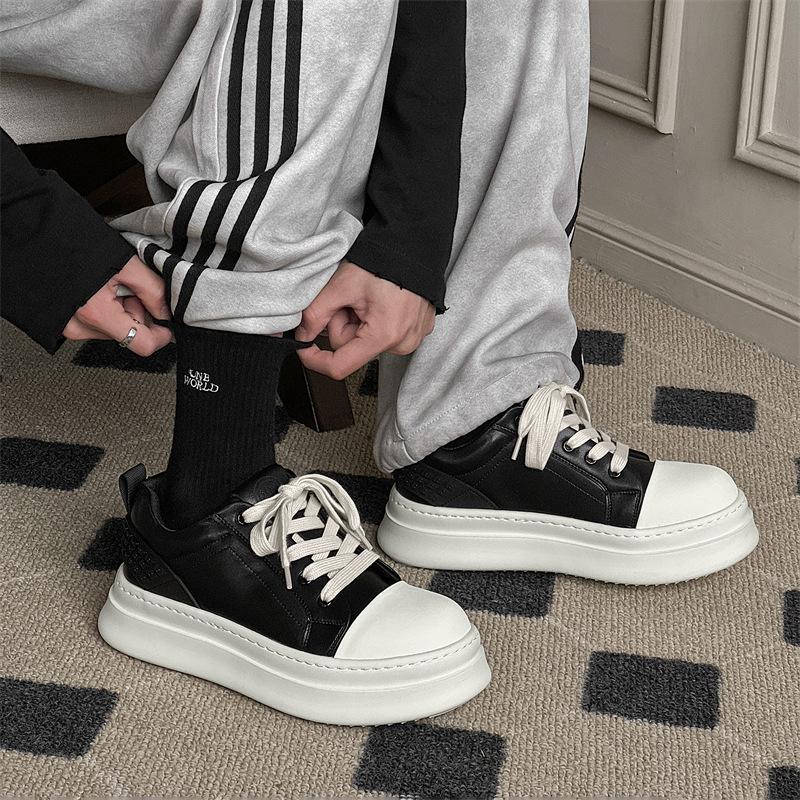 Повседневная обувь с большой головой, новая мужская нишевая обувь на доске, универсальная классическая низкая, на толстой подошве, увеличивающая рост, обувь для доски 66027-K