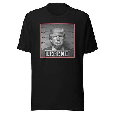Политическая футболка Трамп Легенда Фоторобот Короткий рукав 100% Хлопок Унисекс Круглый вырез Унисекс Футболка