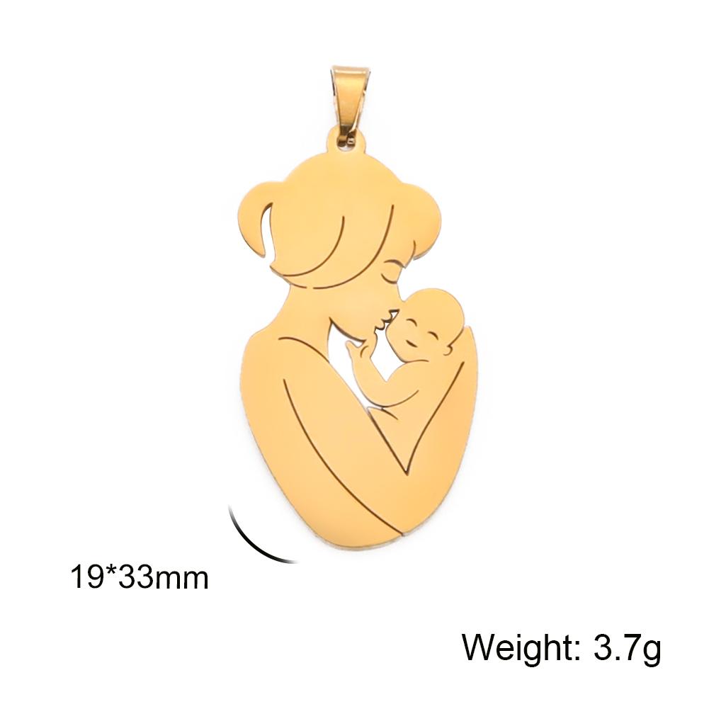 Family Mom Kids Charms DIY Accessories for Necklace Jewelry Making Stainless Steel Gold Pendants Mother's Day Gift