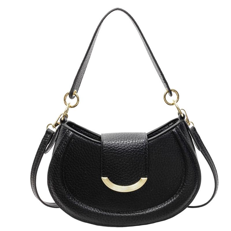 Новая высококлассная темпераментная сумка-седло с узором личи, женская нишевая повседневная универсальная модная сумка-мессенджер в зарубежном стиле