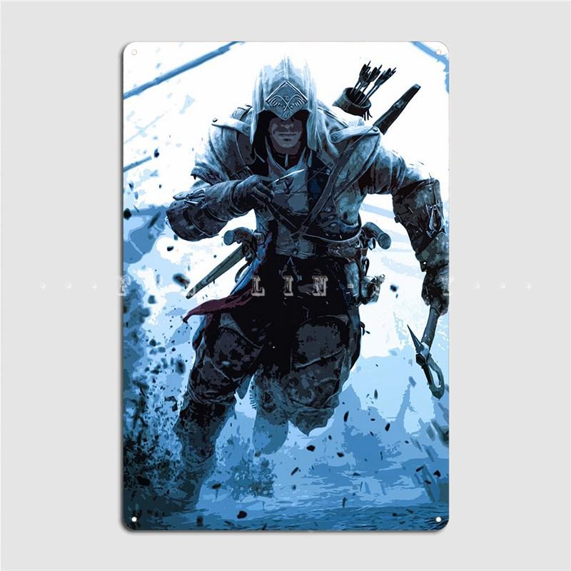 Assasins Creed Metal Sign Garage Decoration Pub Garage Custom Cinema Garage Tin Sign Poster