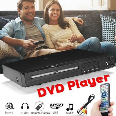 100-240 В 50-60 Гц DVD-плеер Компактный Мультирегиональный Без ограничений Full HD Микрофон USB-порт С пультом дистанционного управления Черный пластик ЕС