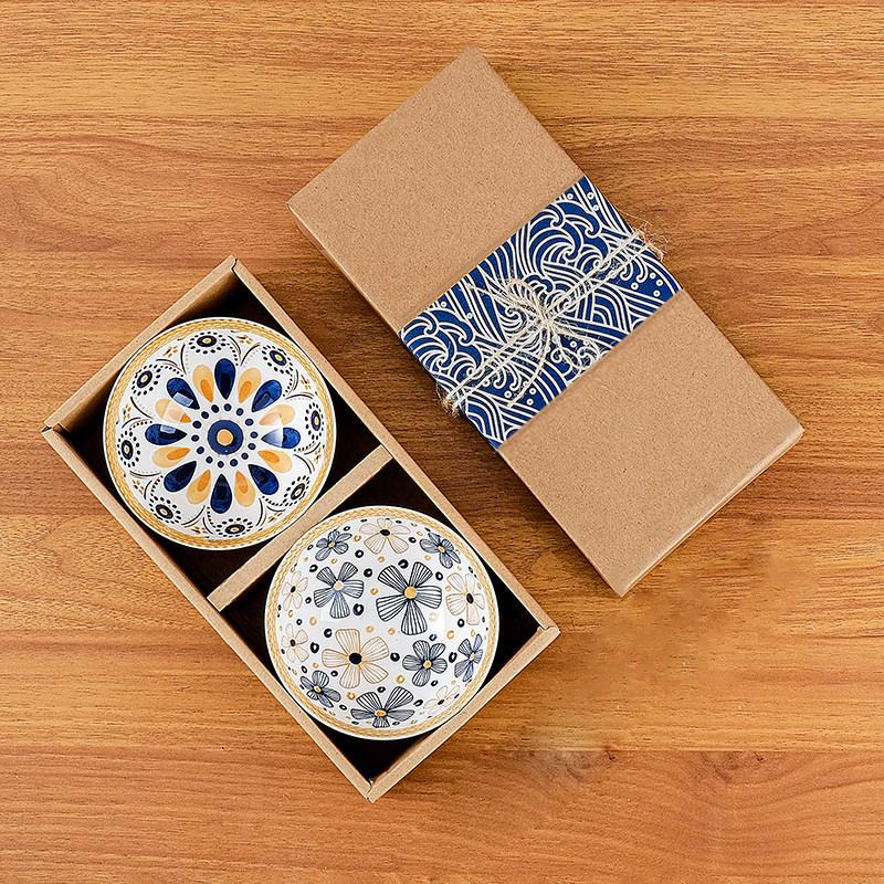 Japanese Ceramic Wedding Gift Set: Bowl & Chopstick with Gift Box - Perfect for Lucky Draws and Employee Gifts