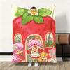 Cute Cartoon s-Strawberry S-Shortcake Throw Flannel Fluffy Soft Blanket Warm Skin-Friendly Throw for Sofa Bed Office Nap Winter