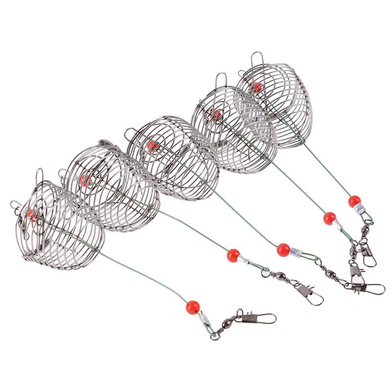 5Pcs Wire Рыболовная приманка Клетка для приманки Рыболовная ловушка Корзина Держатель кормушки