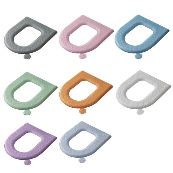 Подушка для сиденья унитаза с мягкой на ощупь поверхностью, водонепроницаемая EVA, портативный коврик для унитаза, моющийся, с ручкой, гигиеничная подушка для сиденья унитаза