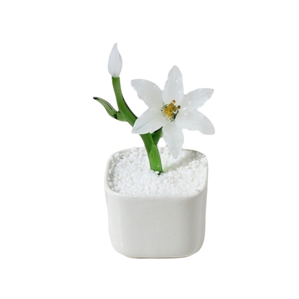 with Flowerpot Glass Flower Bouquet Mini Glass Flower Decor Wedding Decoration