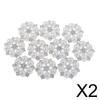 2x 10 Pieces Rhinestone Flower Embellishments, Flatback Buttons for Wedding Party Decoration