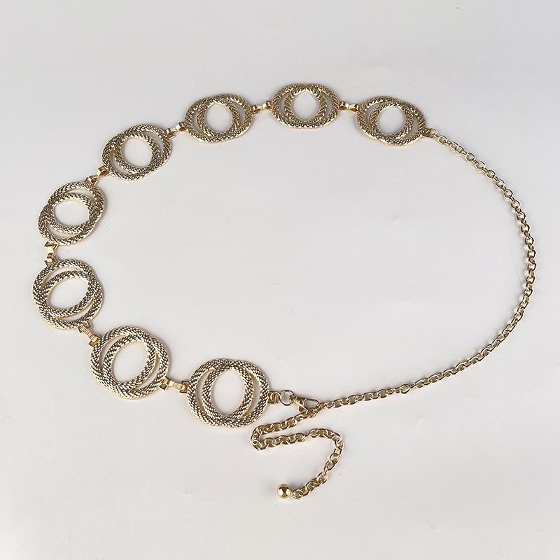 Женская цепочка на талию с маленьким вкусом, аксессуары, женская металлическая цепочка для украшения юбки, платья, свитера, женский ремень