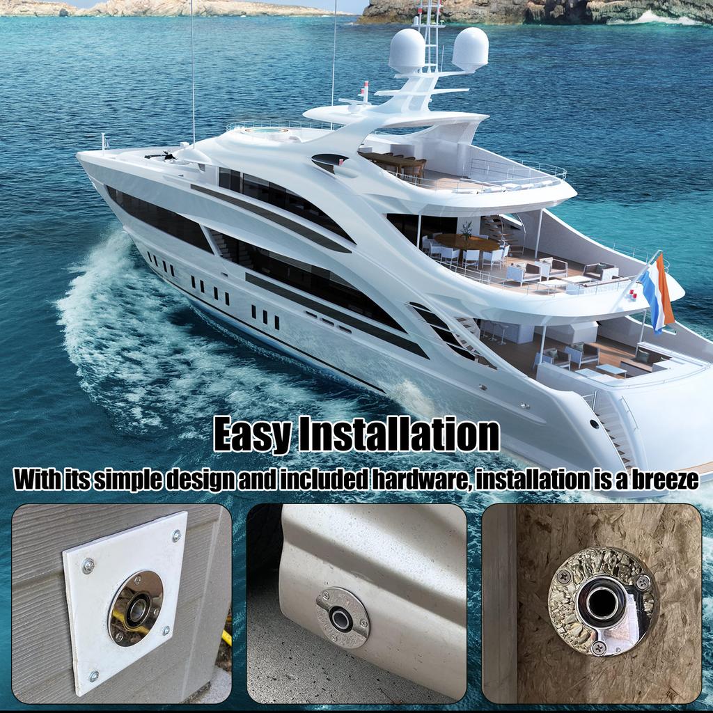 24mm Thru Hull Exhaust Skin Stainless Steel Thru Hull Exhaust Fitting Boat Marine Fitting Tube for Diesel Heaters Exhaust Pipe