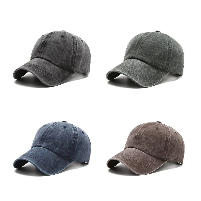 1 шт. Винтажная хип-хоп кепка Бейсболка Стиранный деним Мужская Женская Шляпа Однотонная Шляпа Кость На открытом воздухе Повседневная Спорт