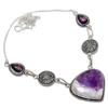 Sage Amethyst Handmade Gemstone 925 Sterling Silver Jewelry Necklace 18" N4o52