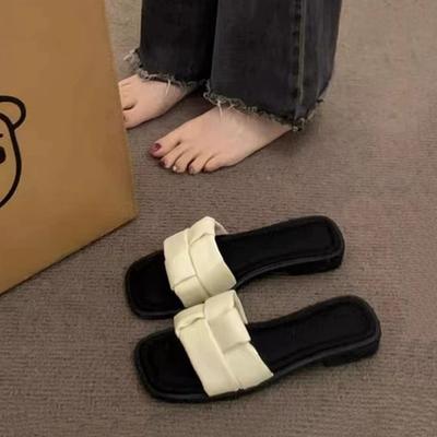 Модная обувь Женские шлепанцы Сланцы Женские Пляжные шлепанцы 2025 Сабо Плоские Летние шлепанцы Женские Летняя обувь Сланцы Женские Пляжные шлепанцы Па