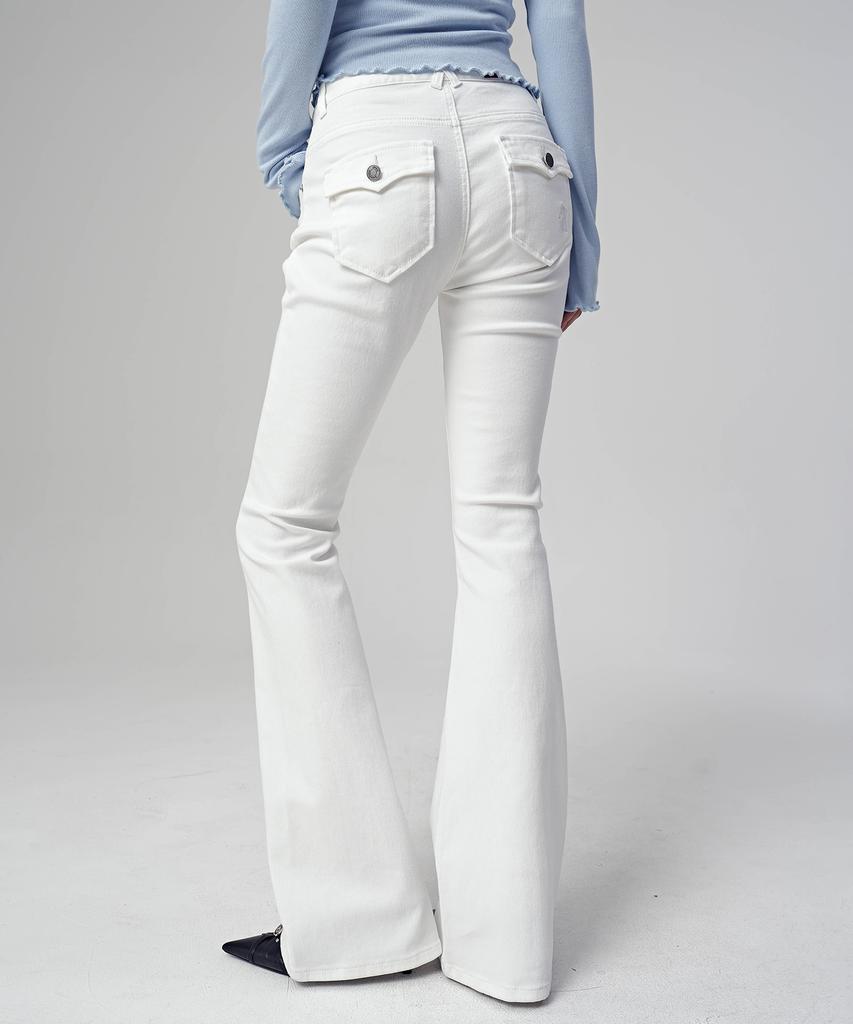 AVANDRESS Shadow Line Bootcut Pants White