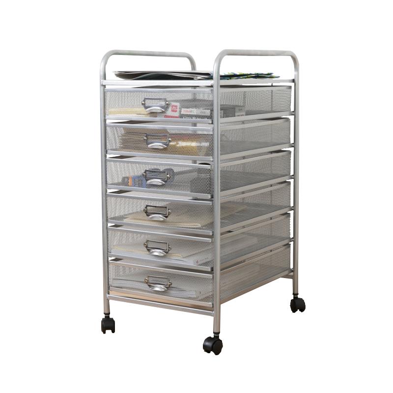 Wrought Iron A4 File Rack with Drawers - Under-Desk Document Storage Cabinet & A3 Classification Organizer