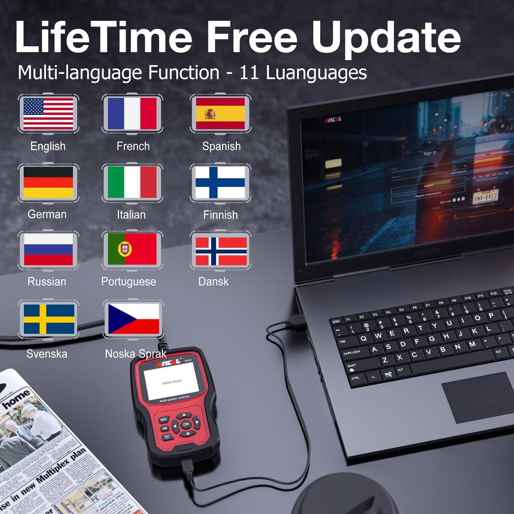 ANCEL VD700 OBD2 сканер автомобильный диагностический инструмент полная система для Volkswagen VW Skoda Seat Oil Service EPB TPMS SAS сброс кодирования форсунок многоязычное