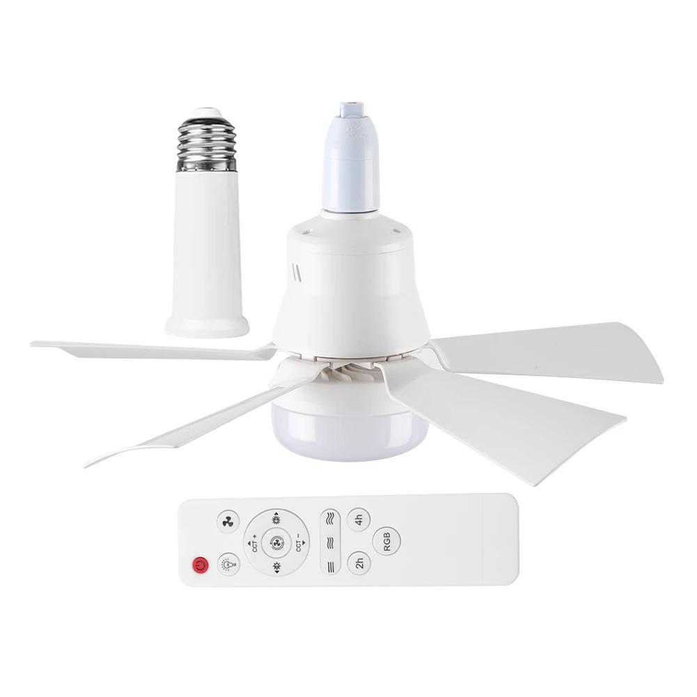 E26 тихий потолочный вентилятор с лампой, пульт дистанционного управления, 3 скорости, винтовые потолочные вентиляторы с подсветкой, регулируемой яркостью, шкаф, гардеробная, кухня