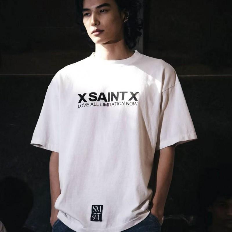 Unisex Oversized Cotton Tee With Bold Letter Print Streetwear Short Sleeve T-Shirt