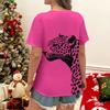 Летний топ с круглым вырезом и 3D-принтом черного леопарда, ярко-розовая футболка, модные повседневные женские футболки с коротким рукавом