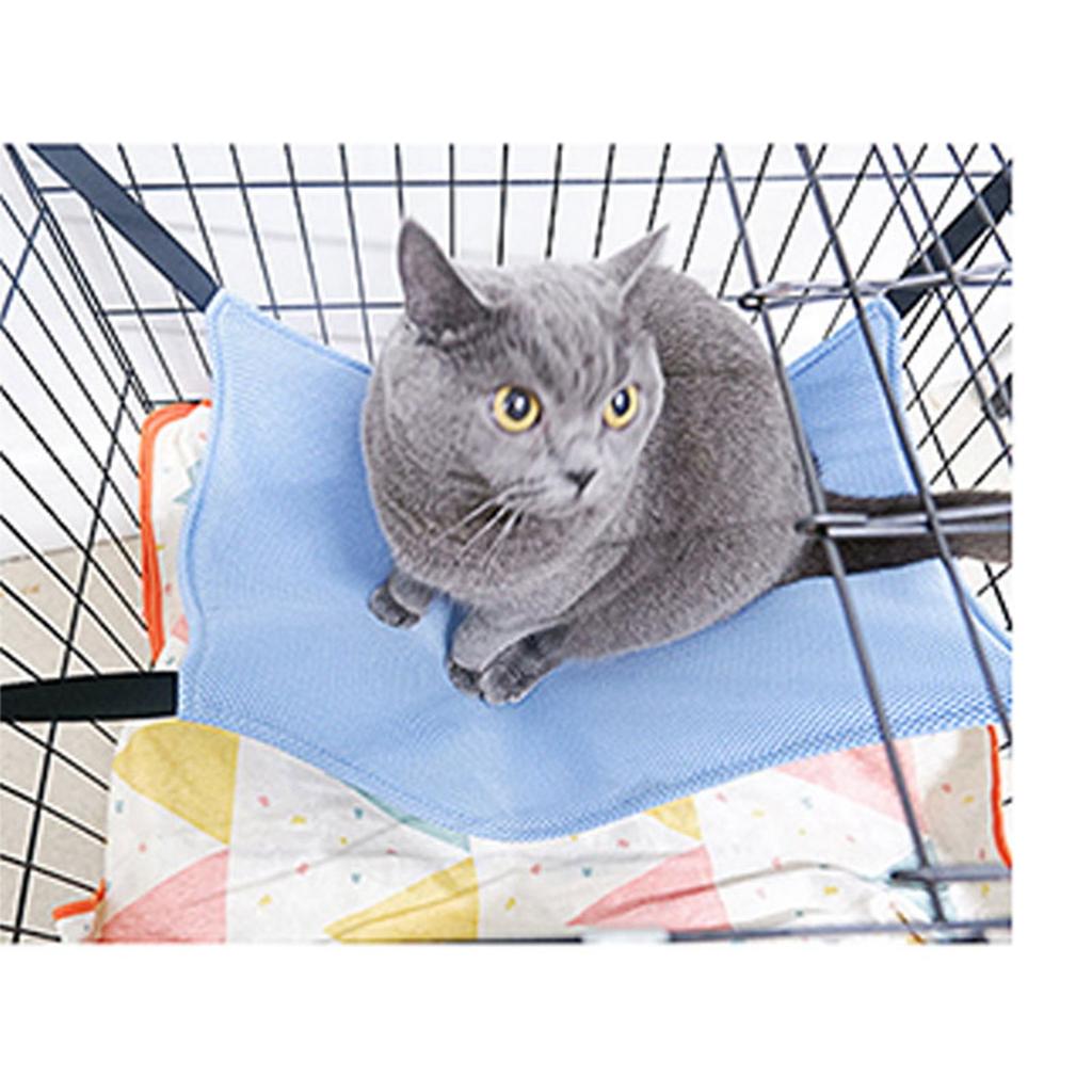 Подвесной гамак для кошки для клетки, дышащая сетка, многофункциональный, двусторонний, кровать-гамак для кошки с крючками для летнего отдыха