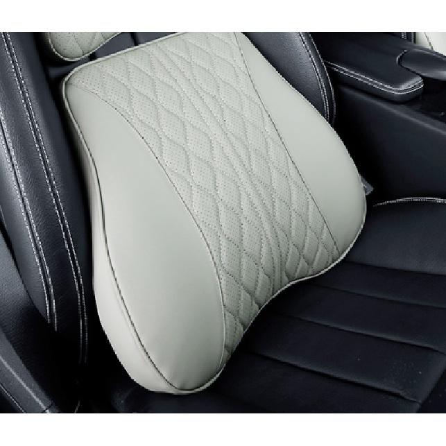 Luxury Car Neck Pillow Set Leather Embroidered Waist Backrest Lumbar Support Cushion Auto Seat Travel Headrest Pillow For