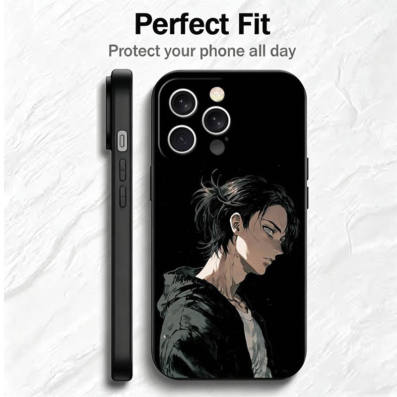 A-Атака Титанов Эрен Йегер Мягкий Чехол для Телефона для iPhone 16 16E 17 Air 15 Pro Max 14 Plus 13 Mini 11 12 7 Черная Крышка Задняя Она