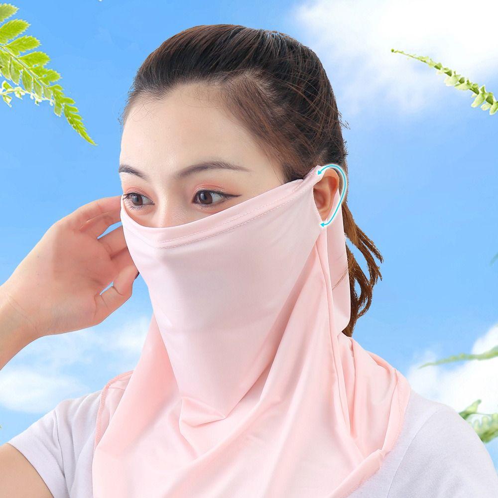 Бесследная маска Ice Silk Sunscreen Mask с дышащим покрытием для шеи, повседневное покрытие для лица, спорт