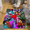 Among Us Flannel Pattern Square Carpet,Area Rug,Carpet Rug for Living Room Bedroom Sofa Playroom Decor,Non-slip Floor Mat