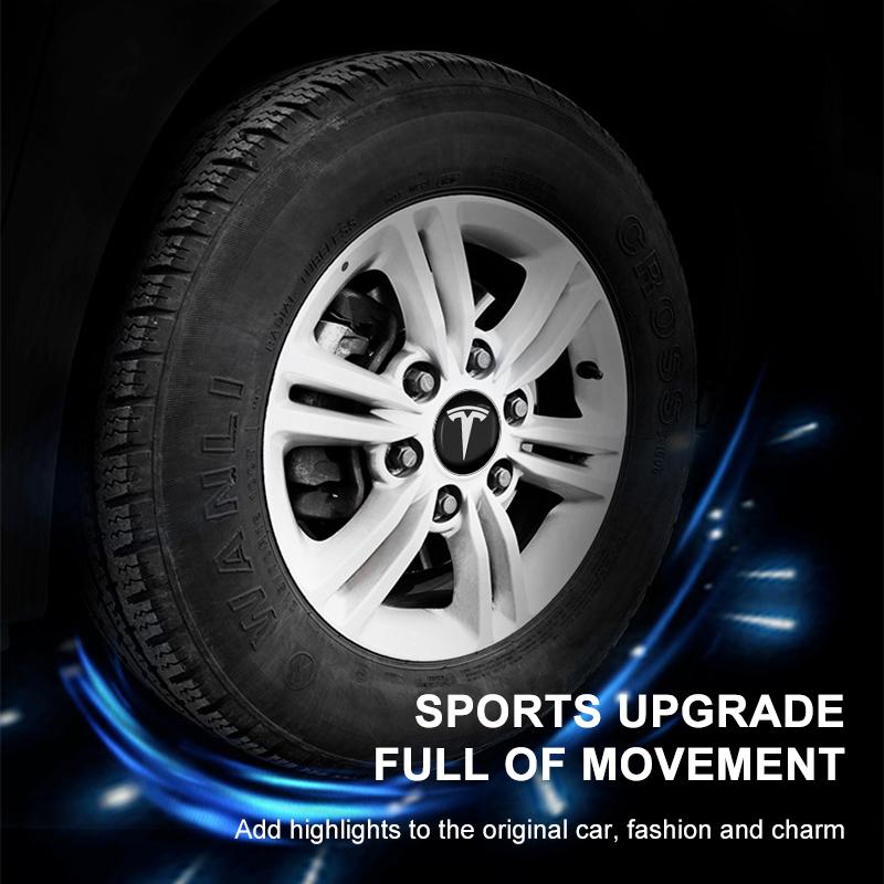 4Pcs Car Wheel Center Hub Center Cap Rim Hub Dustproof Cover Car Accessories For Tesla Model 3 Model S Model X Y SpaceX Styling