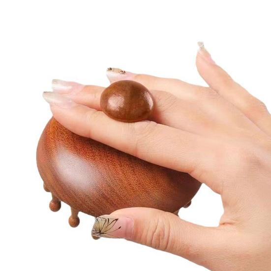 Natural Sandalwood Comb Long Handle Meridian Point Massager 22 Teeth Meridian Insert Comb for Head Massage And Hair Growth Promotion