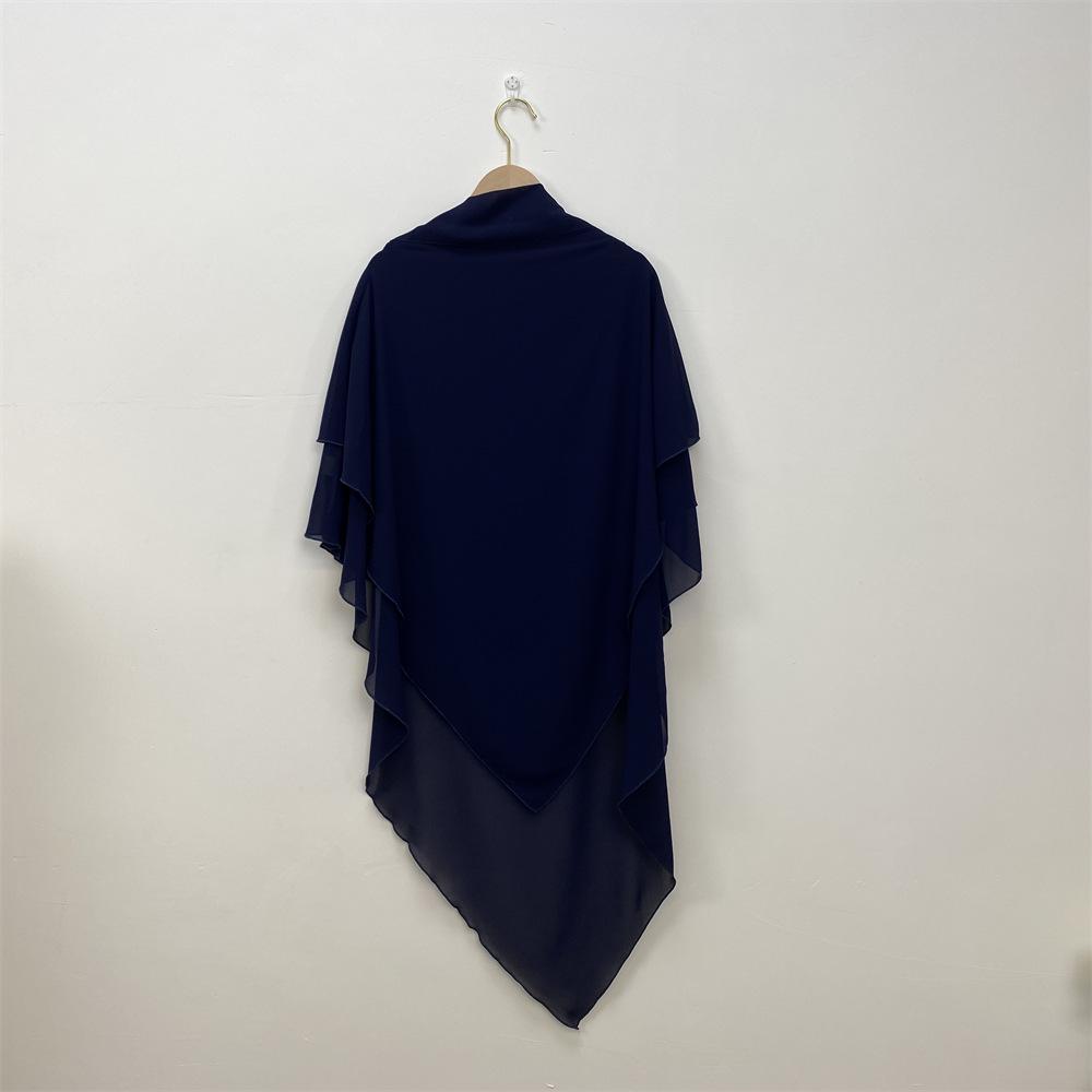 Однотонный двухслойный шифоновый платок на голову — стиль Ближнего Востока, Дубая, Турции. (Большой, 2305)