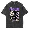 Limited Pedro Pascal Actor Washed Vintage T Shirt Men Women Casual Oversized Tshirt Fashion High Quality Cotton Tees Streetwear