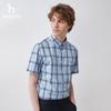 Мужская клетчатая рубашка с коротким рукавом HAZZYS 3A с антибактериальным покрытием