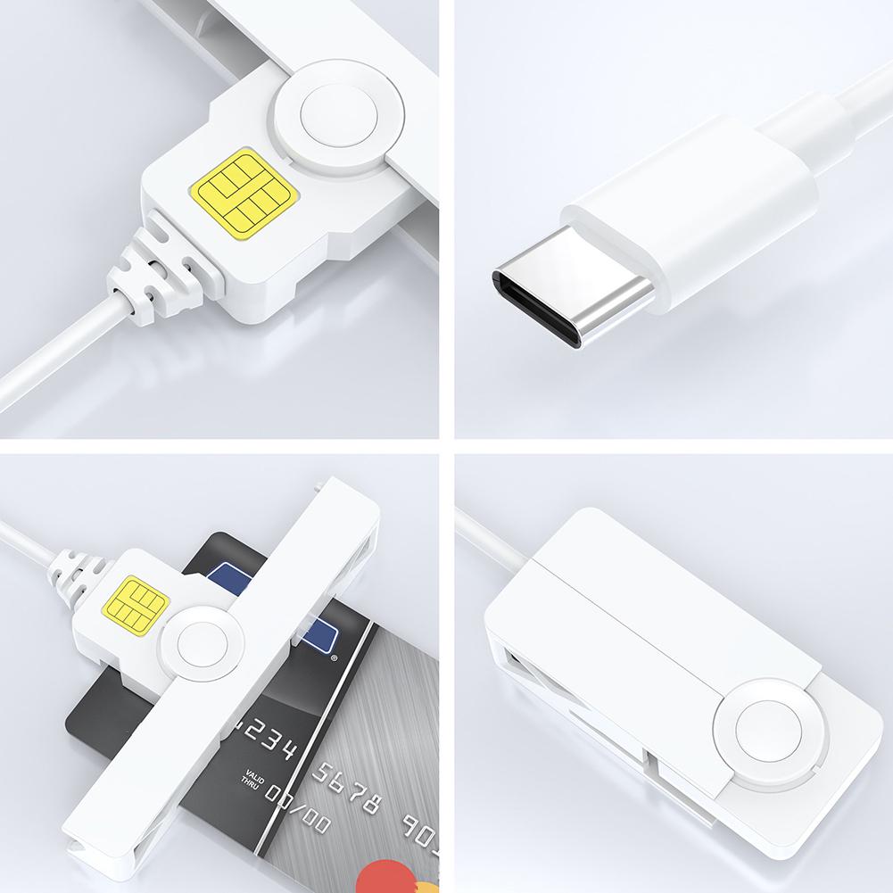 USB2.0/Type-C Портативный считыватель чип-карт Банка Common Access Card Reader CAC Reader Совместим для Windows/ OS/Android