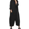 Plus Size Women's Multi-pocket Shirt Jumpsuit