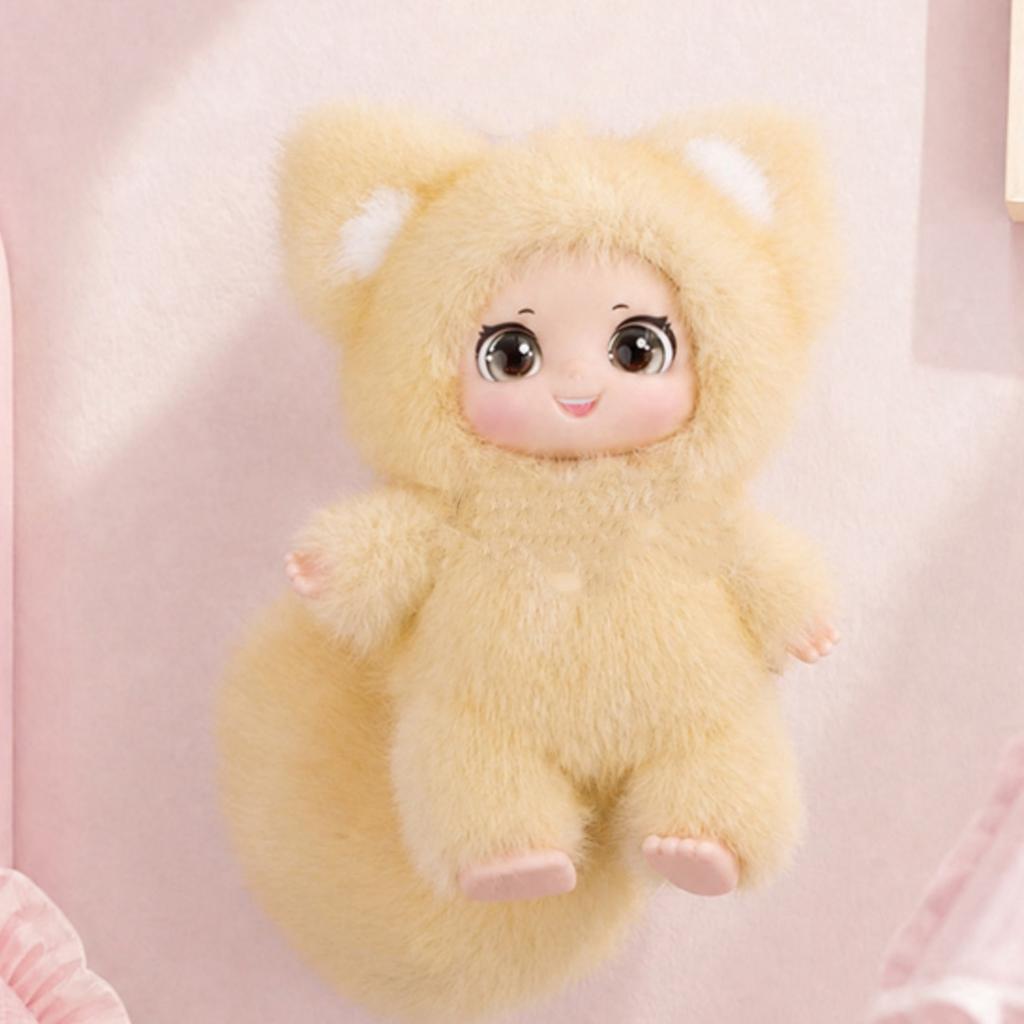 Cute Fox Vinyl Plush Toy Soft Stuffed Animal Plushie Available in Multiple Colors for Kids Birthday Xmas Gift Desk decoration
