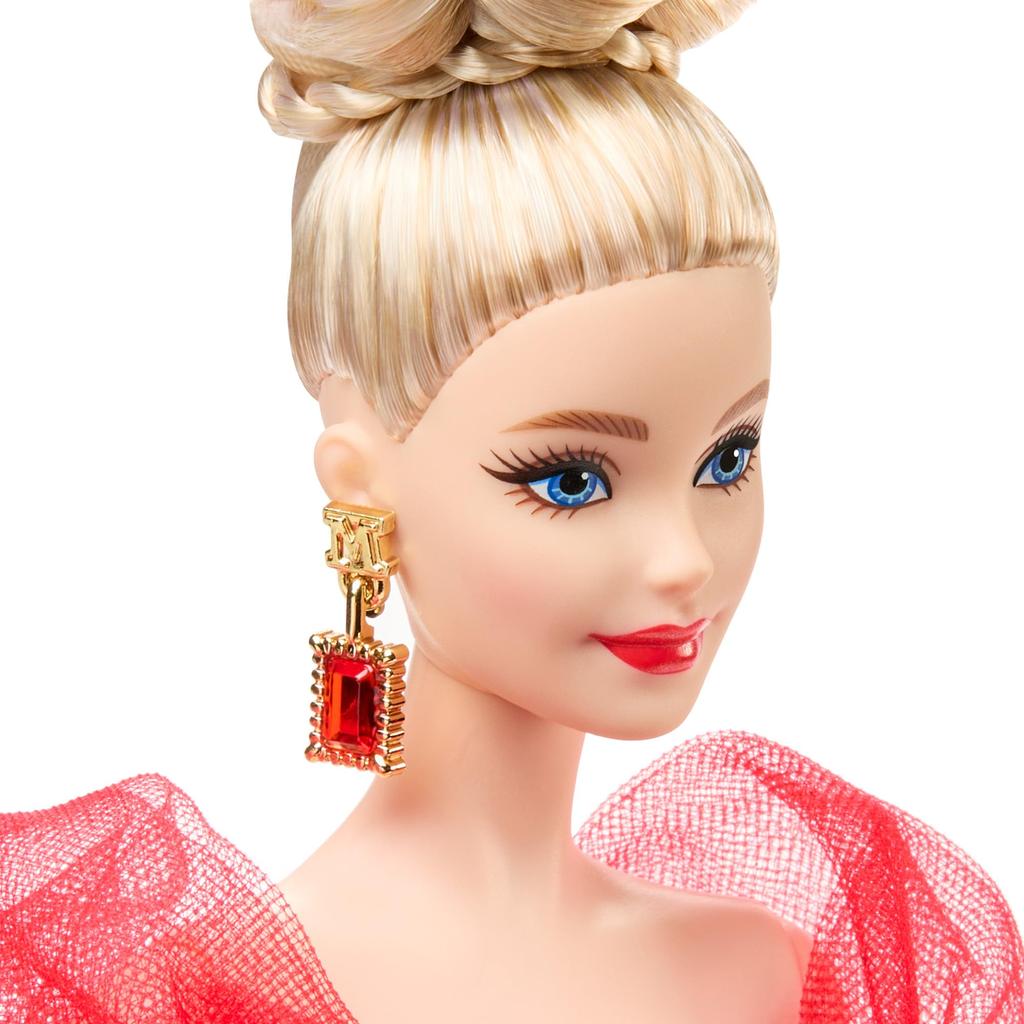 Barbie Mattel 80th Anniversary Doll, Blonde Signature Black, Dress-Up Doll/House, Pretend Play, Ages 6+, Red, JBJ17